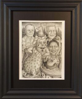Loverboy David Brings Angelo to Serenade CeSEALia Who Told Ya So by FADNAT Pencil on Bristol Paper, Framed, 17 x 14 inches